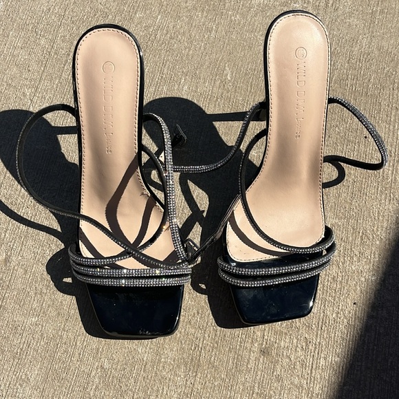 Black rhinestone heels - Picture 2 of 5